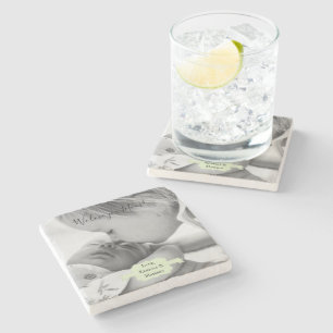 Porta-copo De Pedra Mint Green Minimalista Photo Dia de as mães Stone