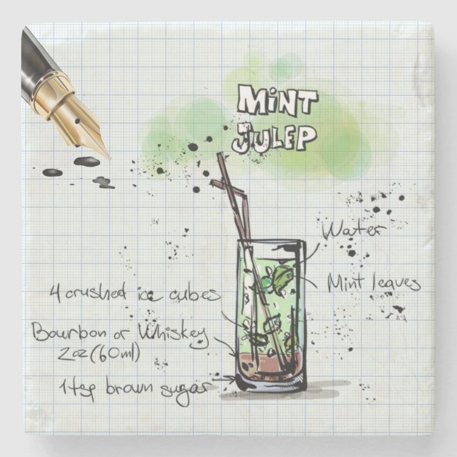 Porta-copo De Pedra Mint Julep Drink (Frente)