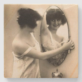 Porta-copo De Pedra Mirror Mirror Vintage Erotica Pre Code Pin-Up Girl