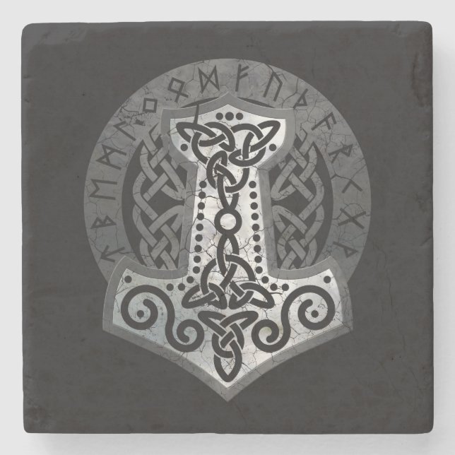 Porta-copo De Pedra Mjolnir - o martelo do Thor (Frente)