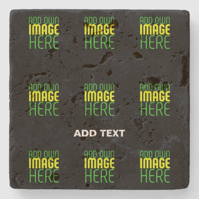 PORTA-COPO DE PEDRA MODELO DE TEXTO DE IMAGEM PRETA SIMPLES EDITÁVEL M (Frente)