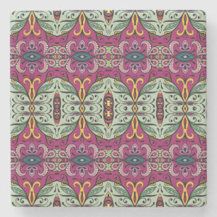 Porta-copo De Pedra Modelo Étnico Geométrico Tribal Floral