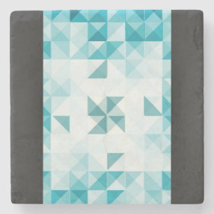 Porta-copo De Pedra Modelo geométrico abstrato do fundo do azul