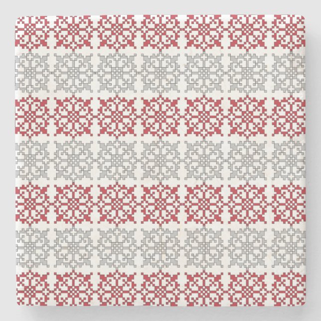 Porta-copo De Pedra Modelo geométrico I do sinal SUN letão tradicional (Frente)