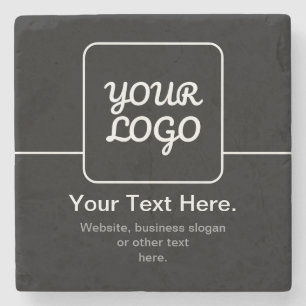 Porta-copo De Pedra Modelo Moderno para o Seu Logotipo Preto & Branc