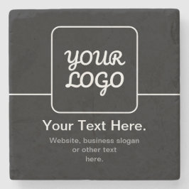 Porta-copo De Pedra Modelo Moderno para o Seu Logotipo | Preto & Branc