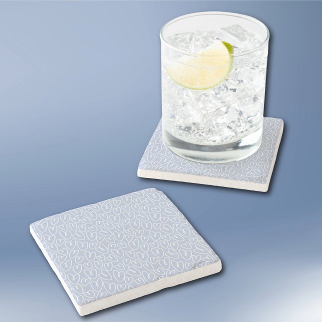 Porta-copo De Pedra Modern Blue Heart (Criador carregado)