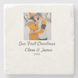 Porta-copo De Pedra Modern boho nosso primeiro nome de casal de Natal