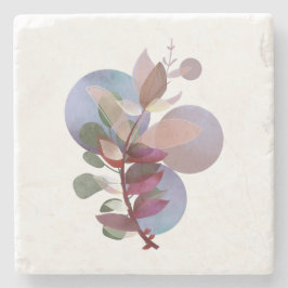 Porta-copo De Pedra Modern Botanical Soft Neutral Lux Stone Coaster