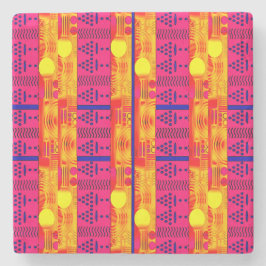 Porta-copo De Pedra Modern Ethnic Geometric 