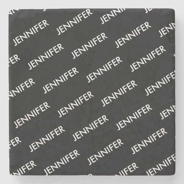 Porta-copo De Pedra Moderno Extravagante Você O Nomeia Preto Personali (Frente)