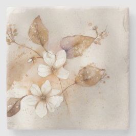 Porta-copo De Pedra Moderno Floral Orgânico Luxo Silencioso