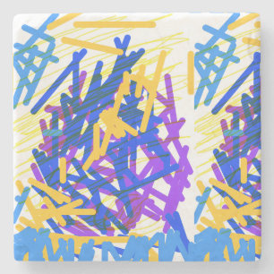Porta-copo De Pedra Moderno Splash de Pintura Festiva Abstrata
