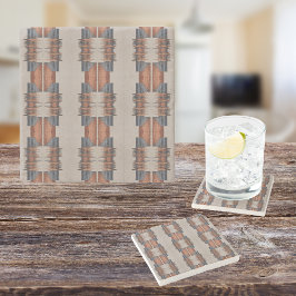 Porta-copo De Pedra Moderno Taupe Denim e Feira