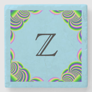 Porta-copo De Pedra Moldura MultiColor do Monograma de Porta copos Ped