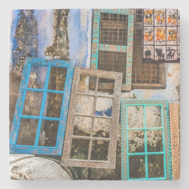 Porta-copo De Pedra Molduras coloridas para janelas (Frente)