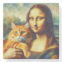 Mona Lisa pintando La Gioconda com Cat