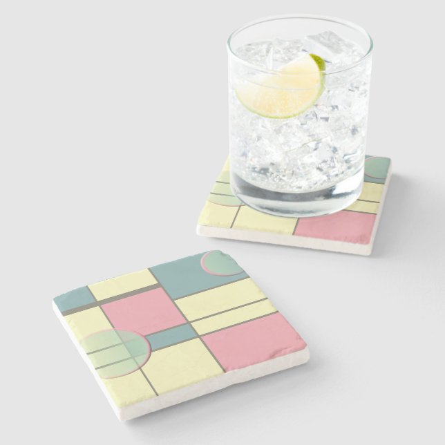 Porta-copo De Pedra Mondrian & Pastell (Lateral)