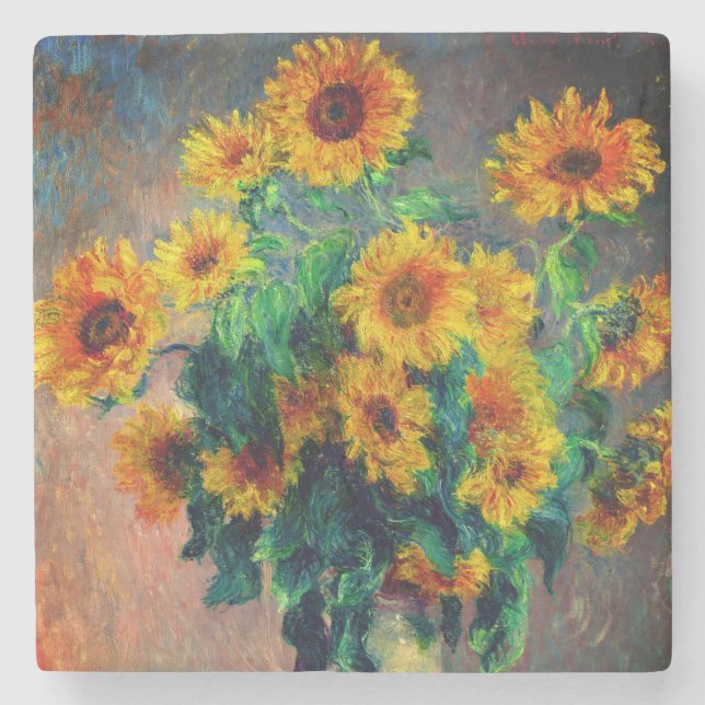 Porta-copo De Pedra Monet Sunflower (Frente)
