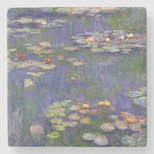 Porta-copo De Pedra Monet Water Lily - Pintura de plataforma (Frente)