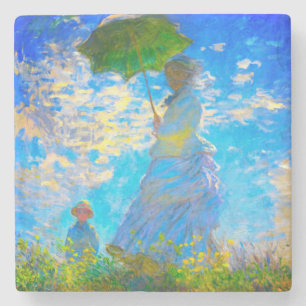 Porta-copo De Pedra Monet Woman com Parasol