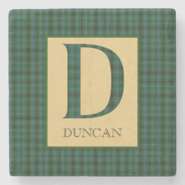 Porta-copo De Pedra Monograma D do Tartan Duncan