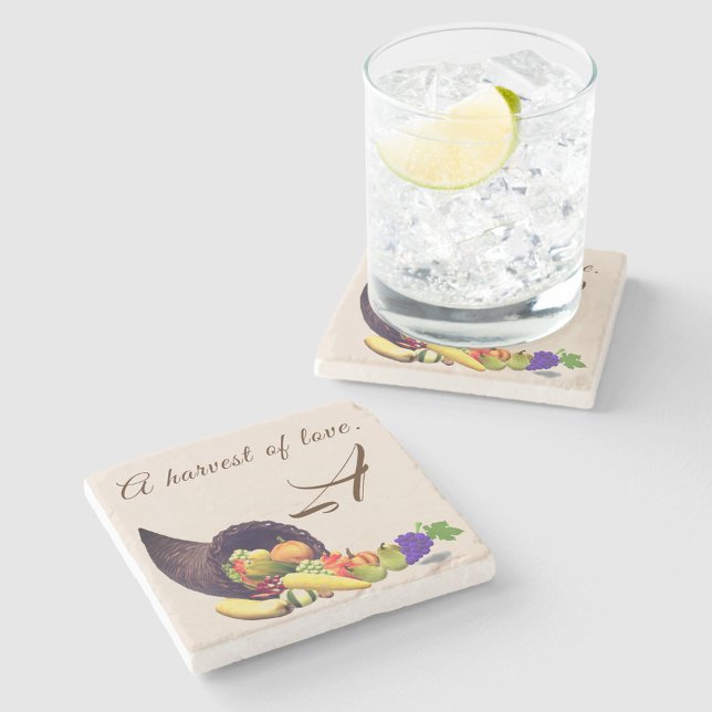 Porta-copo De Pedra Monograma de Ação de Graças (Criador carregado)