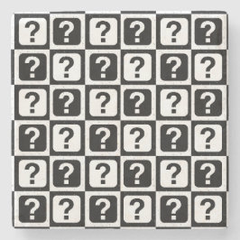 Porta-copo De Pedra Monograma de Bloco Inativo de Ponto Branco Preto