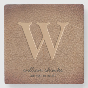 Porta-copo De Pedra monograma de escrita em ouro preto na moda russa