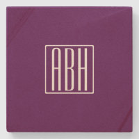 Monograma de Iniciais | Branco Sobre Roxo Profundo