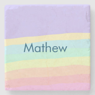 Porta-copo De Pedra monograma de letra inicial simples adicione seu no