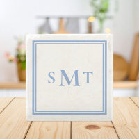 Monograma de Três Letras Azul e Branco