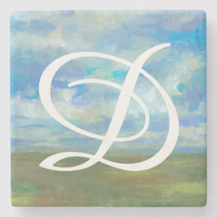 Porta-copo De Pedra Monograma  Dia Brilhante II