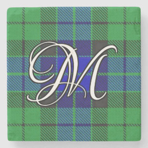 Porta-copo De Pedra Monograma do costume do Tartan de MacKay do clã