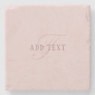 Porta-copo De Pedra Monograma Elegante Ouro Rosa