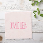 Porta-copo De Pedra Monograma inicial cor-de-rosa moderno mínimo<br><div class="desc">Porta copos de Monograma Inicial Moderno Minimalista Rosa. Crie as suas próprias portas copos personalizadas com o nome inicial personalizado.</div>