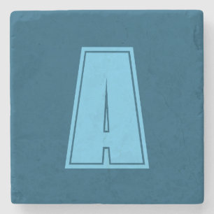Porta-copo De Pedra Monograma Inicial Monograma do Ocean & Sky Blue Ch