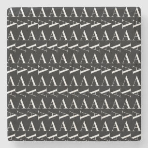 Porta-copo De Pedra Monograma - Letra Inicial A