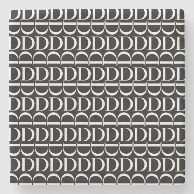 Porta-copo De Pedra Monograma - Letra Inicial D (Frente)