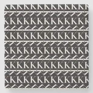 Porta-copo De Pedra Monograma - Letra inicial K