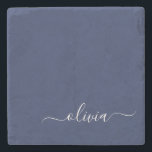 Porta-copo De Pedra Monograma marinho Azul e Branco Moderno<br><div class="desc">Apresentando nossa Coleção de Monogramas Modernos Azul e Branco: Eleve sua decoração caseira com nossa sofisticada coleção com um esquema de cores azul e branco do marinho contemporâneo. Cada peça é trabalhada meticulosamente para exudir elegância e estilo, perfeito para adicionar um toque de talento moderno a qualquer sala. Quer você...</div>