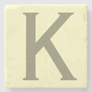 Porta-copo De Pedra Monograma Minimalista Adicionar Seu Nome Moderno I