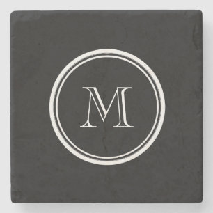 Porta-copo De Pedra Monograma preto de alta extremidade colorido inici