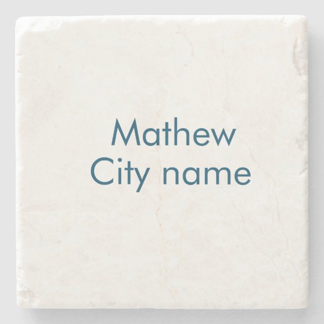 Porta-copo De Pedra monograma simples de letra inicial adicione seu no (Frente)