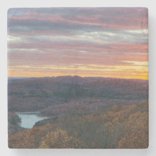 Porta-copo De Pedra Montanhas Ozark outono Sunset