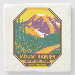 Porta-copo De Pedra Monte Rainier National Park Washington Retro