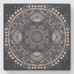 Porta-copo De Pedra Moon Mandala MoonChild Yoga