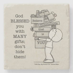 Porta-copo De Pedra Mostre seus presentes