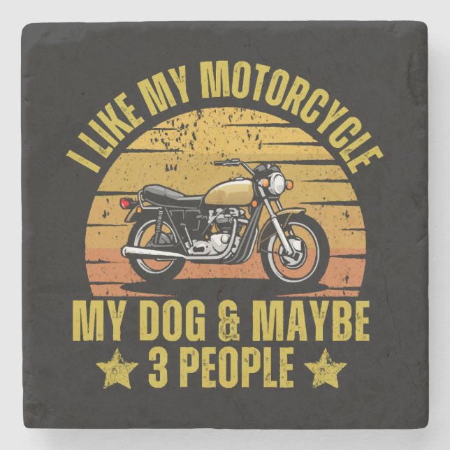 Porta-copo De Pedra Moto de Cachorro (Frente)