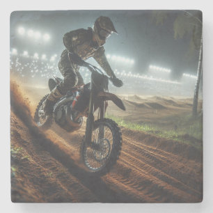 Porta-copo De Pedra MotoCross Competição Muito Legal Renderização Digi
